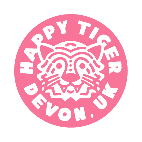 Happy Tiger Round Logo in pink
